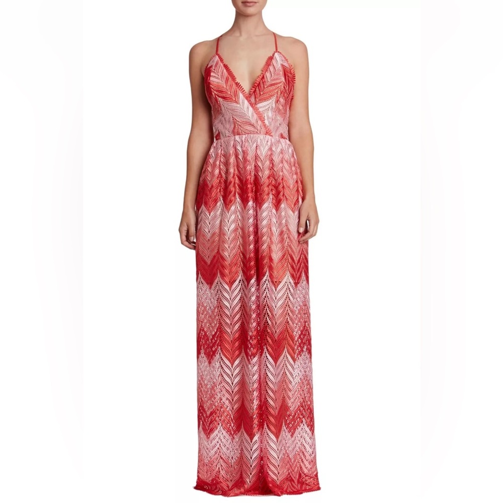 Dress the Population Lucia Maxi Dress Coral Reef